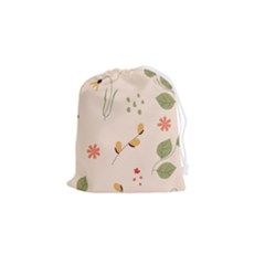 Spring Art Floral Pattern Design Drawstring Pouch (small) by Sarkoni