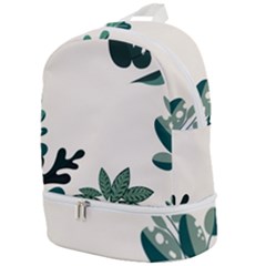 Leaves Plants Foliage Border Zip Bottom Backpack by Sarkoni