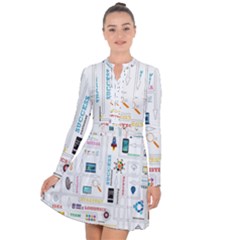 Illustrations Startup Business Organization Long Sleeve Panel Dress by Sarkoni