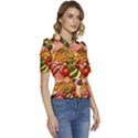 Fruit Snack Diet Bio Food Healthy Puffed Short Sleeve Button Up Jacket View3