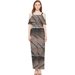 Leaf Veins Nerves Macro Closeup Draped Sleeveless Chiffon Jumpsuit by Amaryn4rt