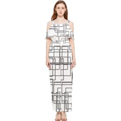 Structure Pattern Network Draped Sleeveless Chiffon Jumpsuit by Amaryn4rt