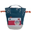Camera Vector Illustration Drawstring Bucket Bag View2