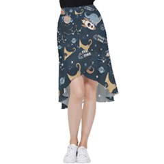 Space Theme Art Pattern Design Wallpaper Frill Hi Low Chiffon Skirt by Proyonanggan