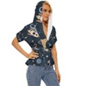Space Theme Art Pattern Design Wallpaper Lightweight Drawstring Hooded Top View3