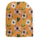 Flower Orange Pattern Floral Drawstring Pouch (3XL) View1