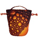 Bubbles Abstract Art Gold Golden Drawstring Bucket Bag View1