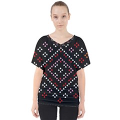 Pattern Abstract Design Art V-neck Dolman Drape Top by Ravend
