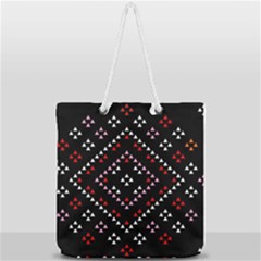 Pattern Abstract Design Art Full Print Rope Handle Tote (large) by Ravend
