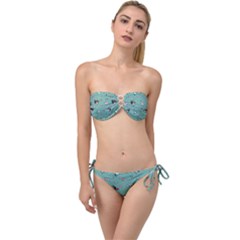 Raccoon Love Texture Seamless Twist Bandeau Bikini Set by Ravend