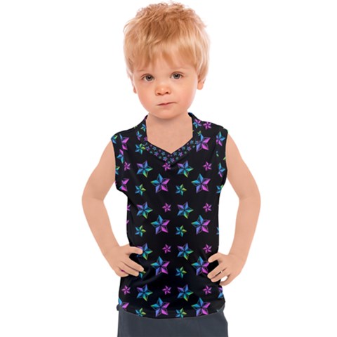 Stars Pattern Art Design Wallpaper Kids  Sport Tank Top by Ravend