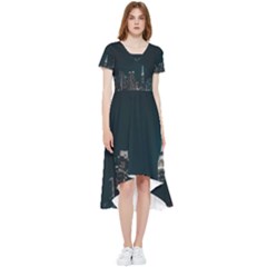 Skyline Photography Of Buildings High Low Boho Dress by Modalart