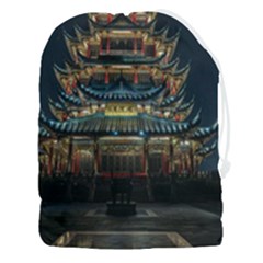 Blue Yellow And Green Lighted Pagoda Tower Drawstring Pouch (3xl) by Modalart
