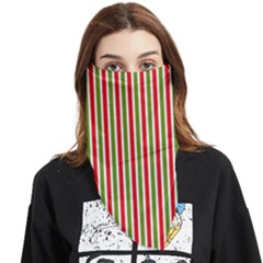 Pattern Background Red White Green Face Covering Bandana (triangle) by Amaryn4rt