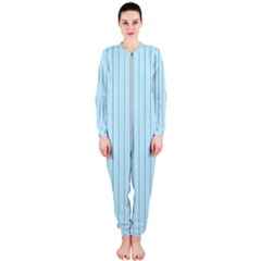 Stripes Striped Turquoise Onepiece Jumpsuit (ladies) by Amaryn4rt
