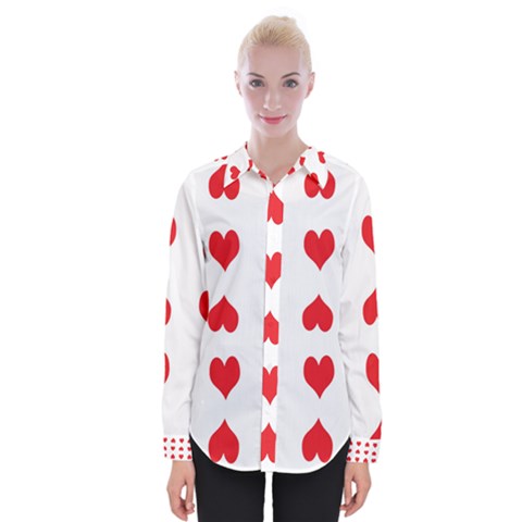 Heart Red Love Valentines Day Womens Long Sleeve Shirt by Bajindul