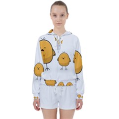 Chick Easter Cute Fun Spring Women s Tie Up Sweat by Ndabl3x