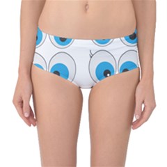 Eyes Comic Cartoon Fun Funny Toon Mid-waist Bikini Bottoms by Ndabl3x