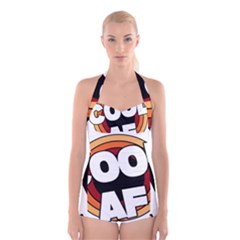 Cool Af Cool As Super Boyleg Halter Swimsuit  by Ndabl3x