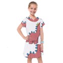 Dinosaur Dragon Drawing Cute Kids  Drop Waist Dress View1