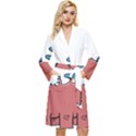 Dinosaur Dragon Drawing Cute Long Sleeve Velvet Robe View1