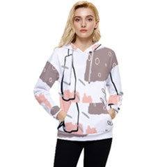 Abstract Art Design Pattern Women s Lightweight Drawstring Hoodie by Ndabl3x