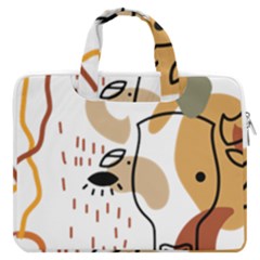 Abstract Bull Art Design Macbook Pro 13  Double Pocket Laptop Bag by Ndabl3x