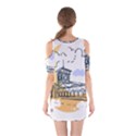Poster Map Flag Lotus Boat Shoulder Cutout One Piece Dress View2