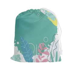 Plant Leaves Border Frame Drawstring Pouch (2xl) by Grandong