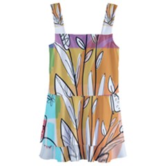 Flower Leaves Foliage Grass Doodle Kids  Layered Skirt Swimsuit by Grandong