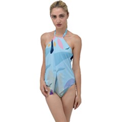 Leaves Nature Background Plants Go With The Flow One Piece Swimsuit by Grandong