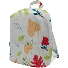 Leaves Plants Background Branches Zip Up Backpack by Grandong