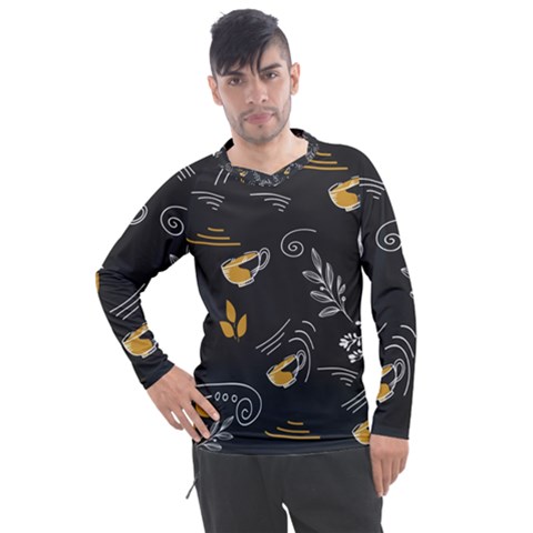 Leaves Coffee Digital Paper Cup Men s Pique Long Sleeve T-shirt by Grandong