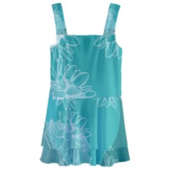 Flowers  Floral Design Background Kids  Layered Skirt Swimsuit by Grandong