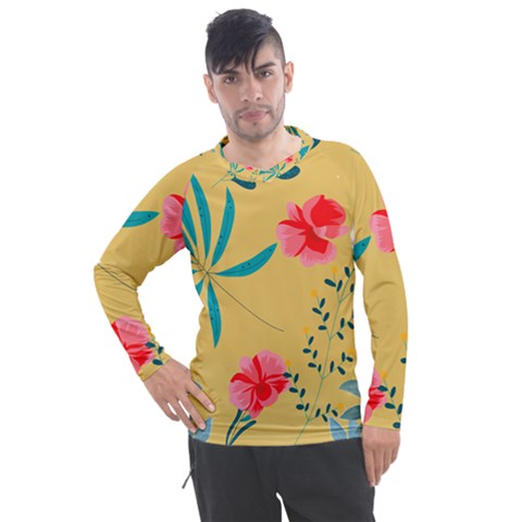 Flowers Petals Leaves Plants Men s Pique Long Sleeve T-shirt by Grandong
