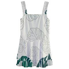 Leaves Monstera Background Kids  Layered Skirt Swimsuit by Grandong
