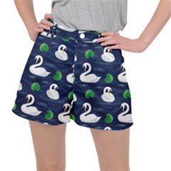 Swan-pattern-elegant-design Women s Ripstop Shorts by Proyonanggan