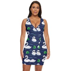 Swan-pattern-elegant-design Draped Bodycon Dress by Proyonanggan
