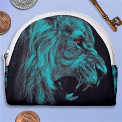 Angry Male Lion Predator Carnivore Horseshoe Style Canvas Pouch by Ndabl3x