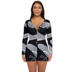 Pattern Shiny Shoes Long Sleeve Boyleg Swimsuit by Ndabl3x