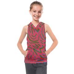 Pattern Saying Wavy Kids  Sleeveless Hoodie by Ndabl3x