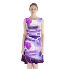 Fantasy World Sleeveless Waist Tie Chiffon Dress by Ndabl3x