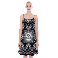 Mandala Calming Coloring Page Spaghetti Strap Velvet Dress by Sarkoni