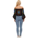 Artskop Kaleidoscope Pattern Off Shoulder Flutter Bell Sleeve Top View4