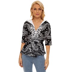 Mandala Calming Coloring Page Lightweight Drawstring Hooded Top by Sarkoni
