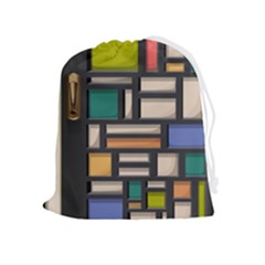 Door Stained Glass Stained Glass Drawstring Pouch (xl) by Sarkoni