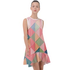 Background Geometric Triangle Frill Swing Dress by Sarkoni