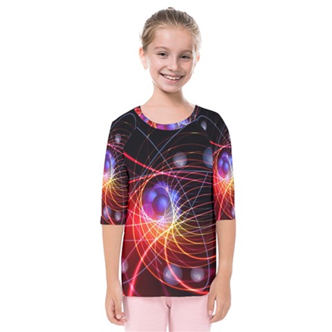 Physics Quantum Physics Particles Kids  Quarter Sleeve Raglan T-shirt by Sarkoni