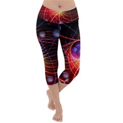 Physics Quantum Physics Particles Lightweight Velour Capri Yoga Leggings by Sarkoni