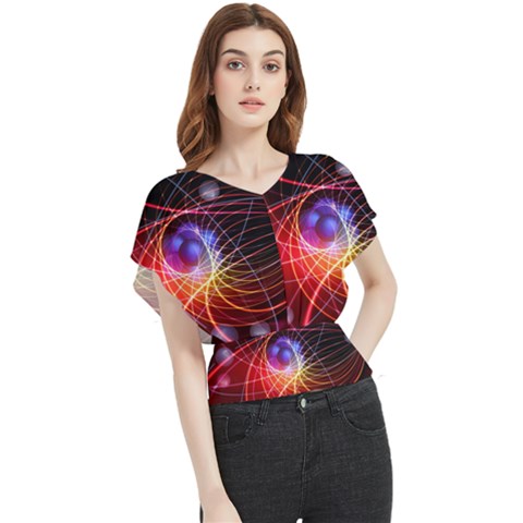 Physics Quantum Physics Particles Butterfly Chiffon Blouse by Sarkoni